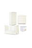Mia 4 Piece Cotbed with Dresser Changer, Wardrobe, and Essential Fibre Mattress Set- White image number 1